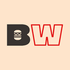 Logo for the Burger Wisconsin burger chain, a letter B stylised with a buger inside next to a letter W