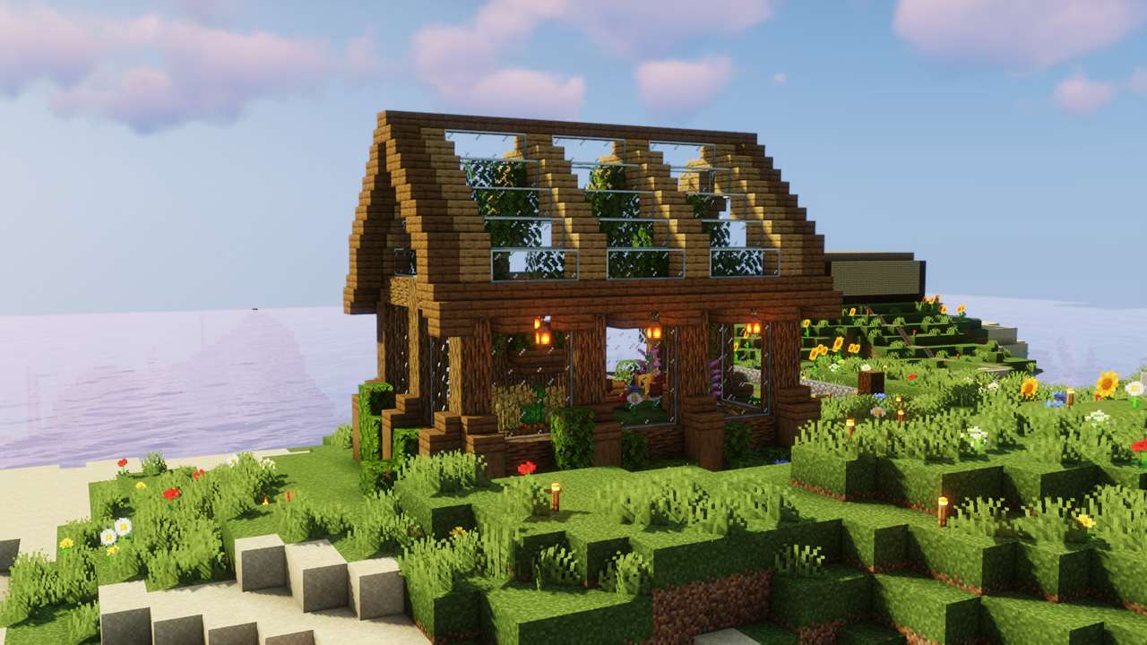 This world was centered around an archiplago of islands. We have quant buildings on an isle of flowers, and a mushroom village.